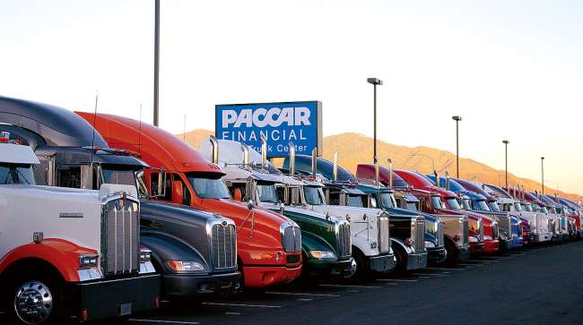 Trucks on Paccar lot