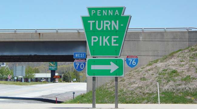 Pennsylvania Turnpike entrance in Breezewood, Pa.