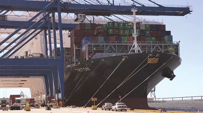 Containership at the Port of Baltimore