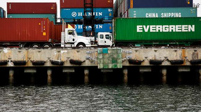 port-LA-trucks-containers-water
