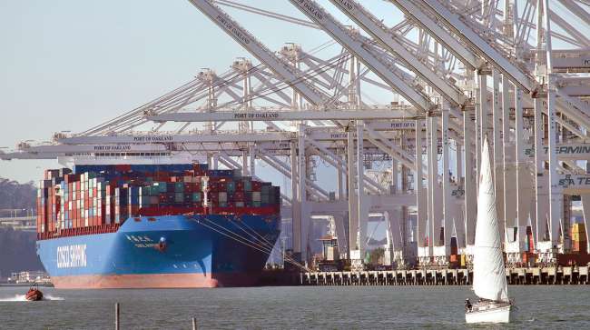 Cosco Shipping containership at Port of Oakland