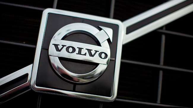 Volvo logo on truck grille