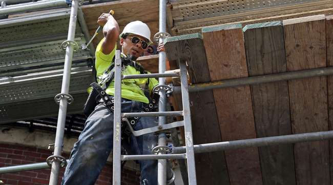 Construction worker in Boston