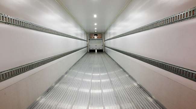 Interior of refrigerated trailer