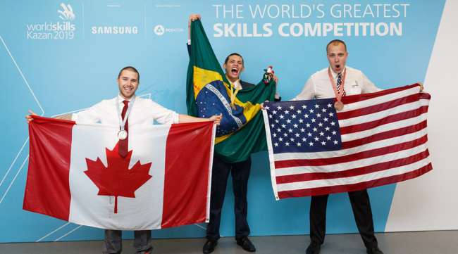 Ryan Meppelink with WorldSkills competitors