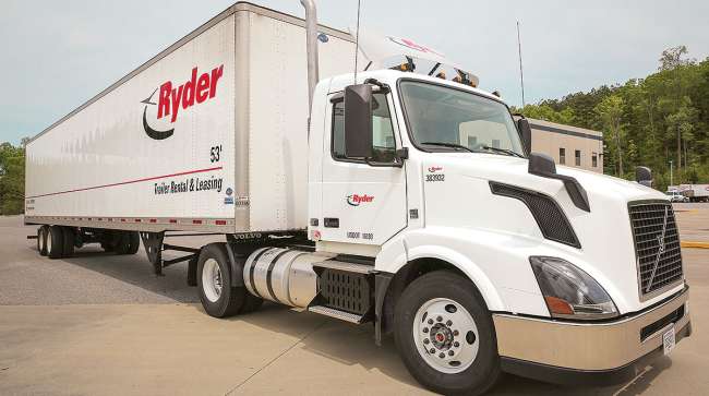 Ryder truck and trailer