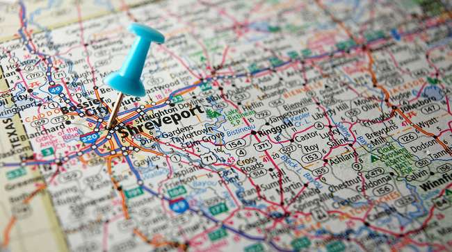 Shreveport road map