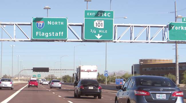 View of Interstate 17 in Arizona