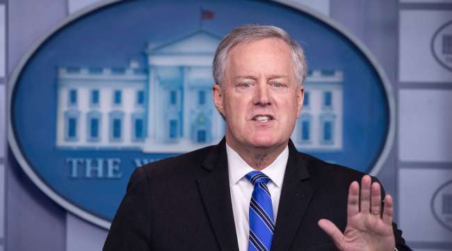 White House Chief of Staff Mark Meadows speaks during a press briefing.
