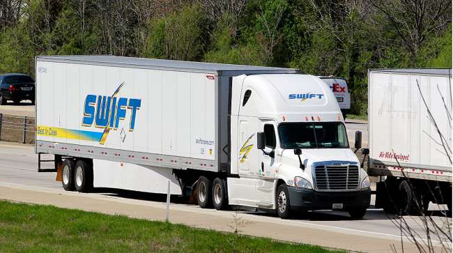Swift truck on highway