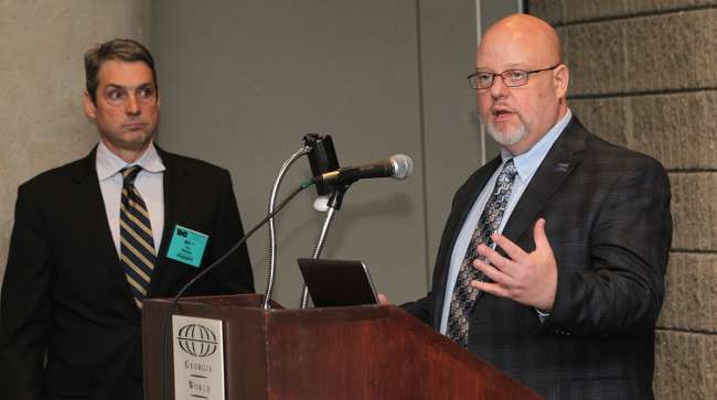 Bill Ellis (left), Gerry Mead of Phillips Connect Technologies