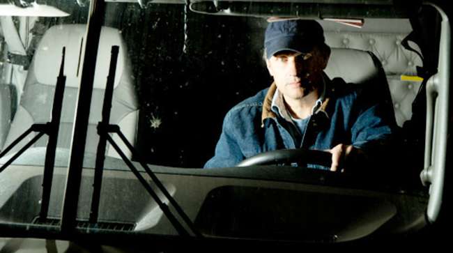 Truck driver at night