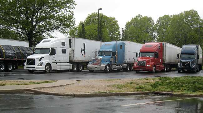 Trucks parked in Mercer County, Pa.