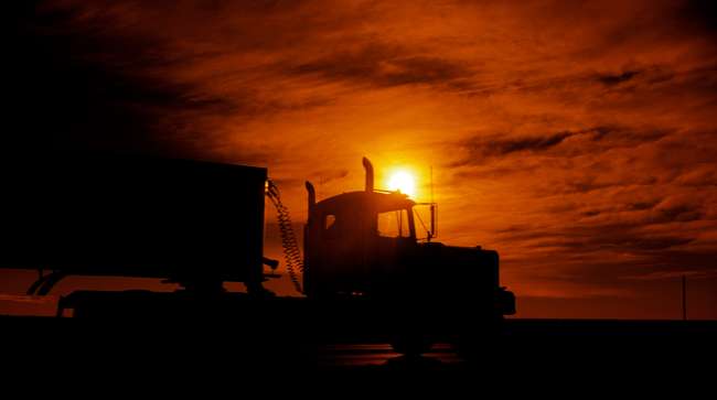 Truck as Sunset