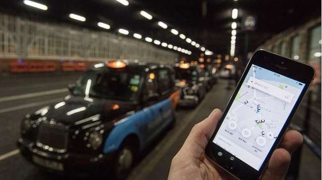 Uber app in London