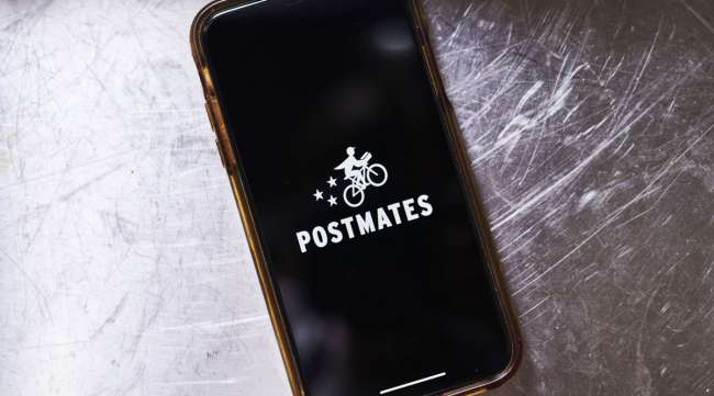 The Postmates app on a phone.