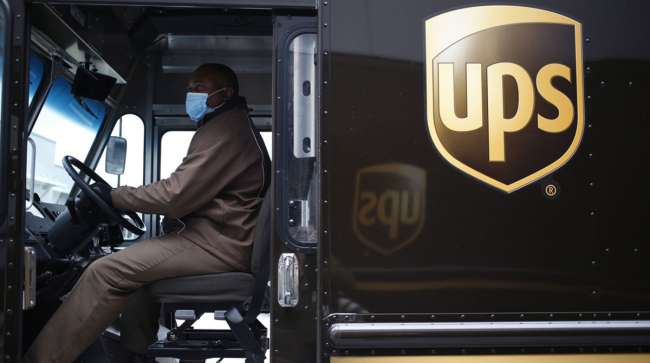 UPS driver in mask