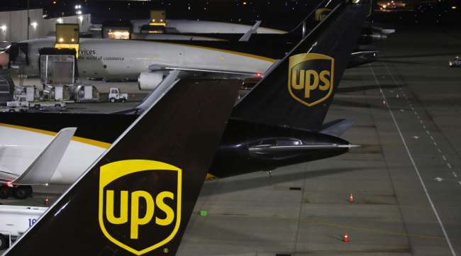 UPS cargo planes sit on the tarmac at the UPS Worldport facility in Louisville, Ky., in 2016.