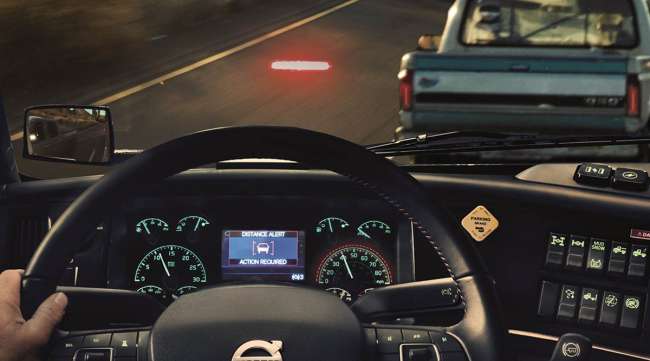 Interior view of Volvo's active driver assist system