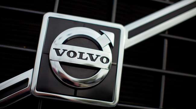 Volvo logo on a truck grille