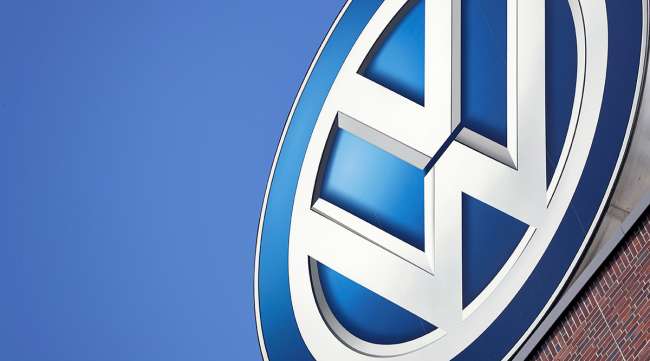 Volkswagen logo on building