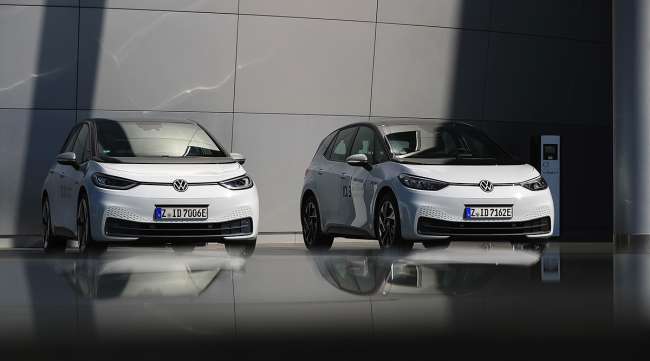 Volkswagen's ID.3 electric automobiles (Krisztian Bocsi/Bloomberg News)