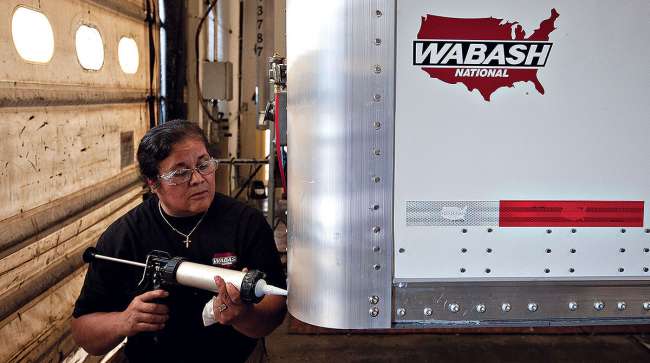 Wabash National trailer worker