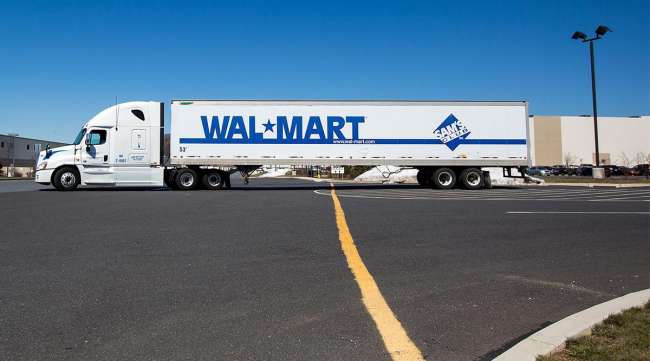 A Walmart truck in front of the company's fulfillment center in Bethlehem,  Pa.  (Michael Nagle/Bloomberg News)