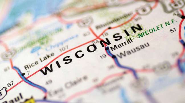 Wisconsin road map illustration