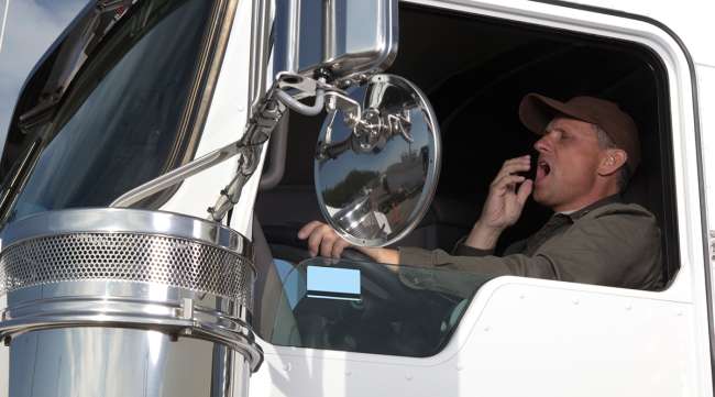 Yawning truck driver