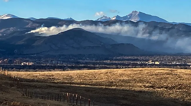 A fire just west of Boulder, Colo.