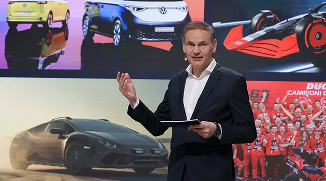 Volkswagen CEO Oliver Blume in Berlin on March 14. (Krisztian Bocsi/Bloomberg News)