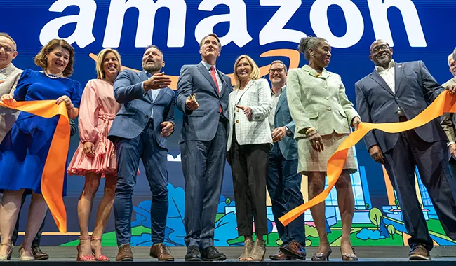 Ribbon-cutting ceremony for Amazon's HQ2