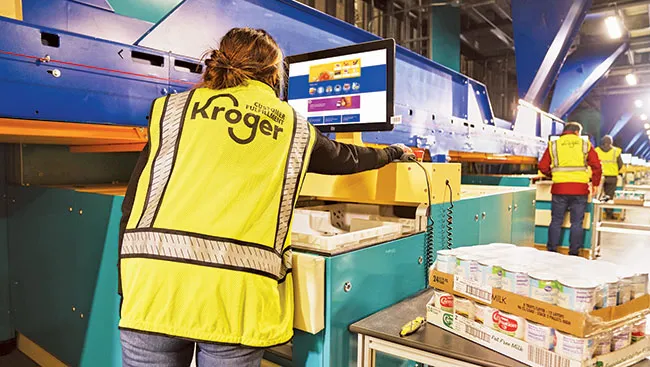 A Kroger distribution center employee