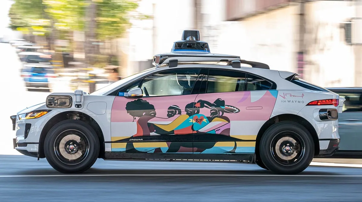 Autonomous Waymo car in San Francisco
