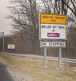 Rhode Island toll sign