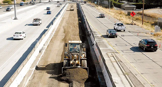 Road construction in California