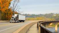 Truck crossing Shenandoah River in West Virginia