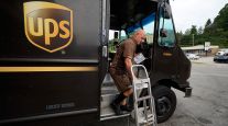 UPS driver makes a delivery