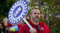 UAW member at Labor Day parade