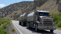 Tanker truck transporting oil in Utah