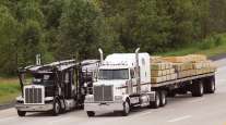 Trucks hauling freight