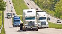 Trucks in highway traffic 