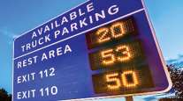 Digital truck parking sign showing available spaces
