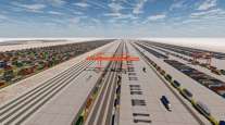 A conceptualized image envisioning the Barstow rail yard