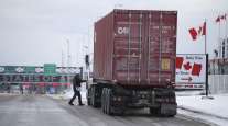 Canadian trucker heading toward U.S. border
