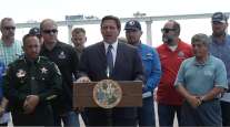 Gov. Ron DeSantis on Oct. 11 announces reopening of Sanibel Causeway to utility trucks