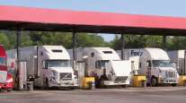 Trucks fueling at a service station in North Carolina