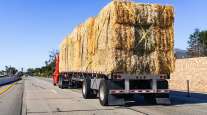 hay on truck