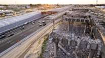 A demolished section of Interstate 70 in Denver